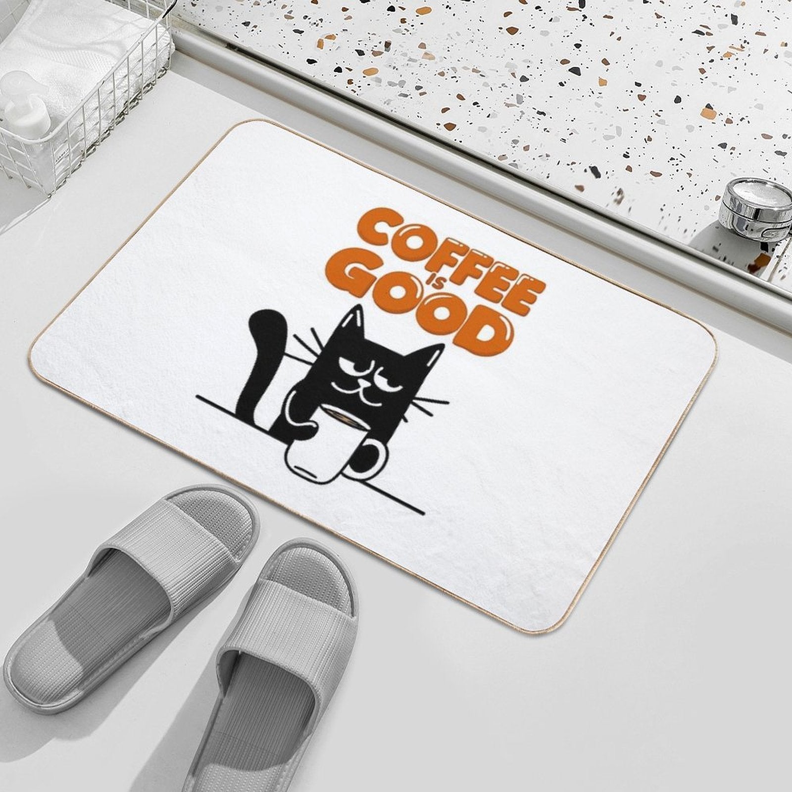 Cat Coffee Is Good  Toxin-Free Bath Mat