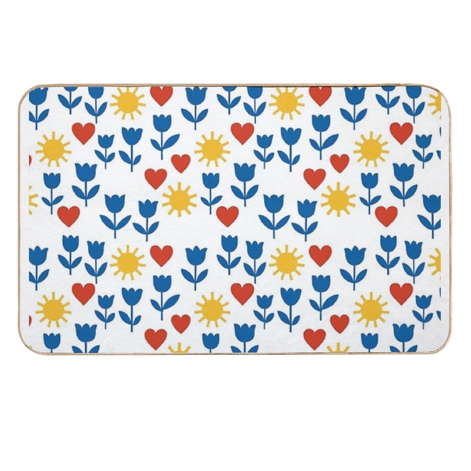 Sunshine & Love - Floral Pattern  Eco-Friendly Bath Mat