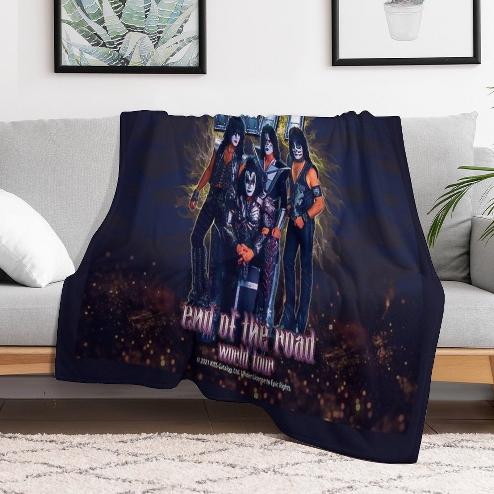 KISS Band-End of The Road World Tour Plush Throw Blanket