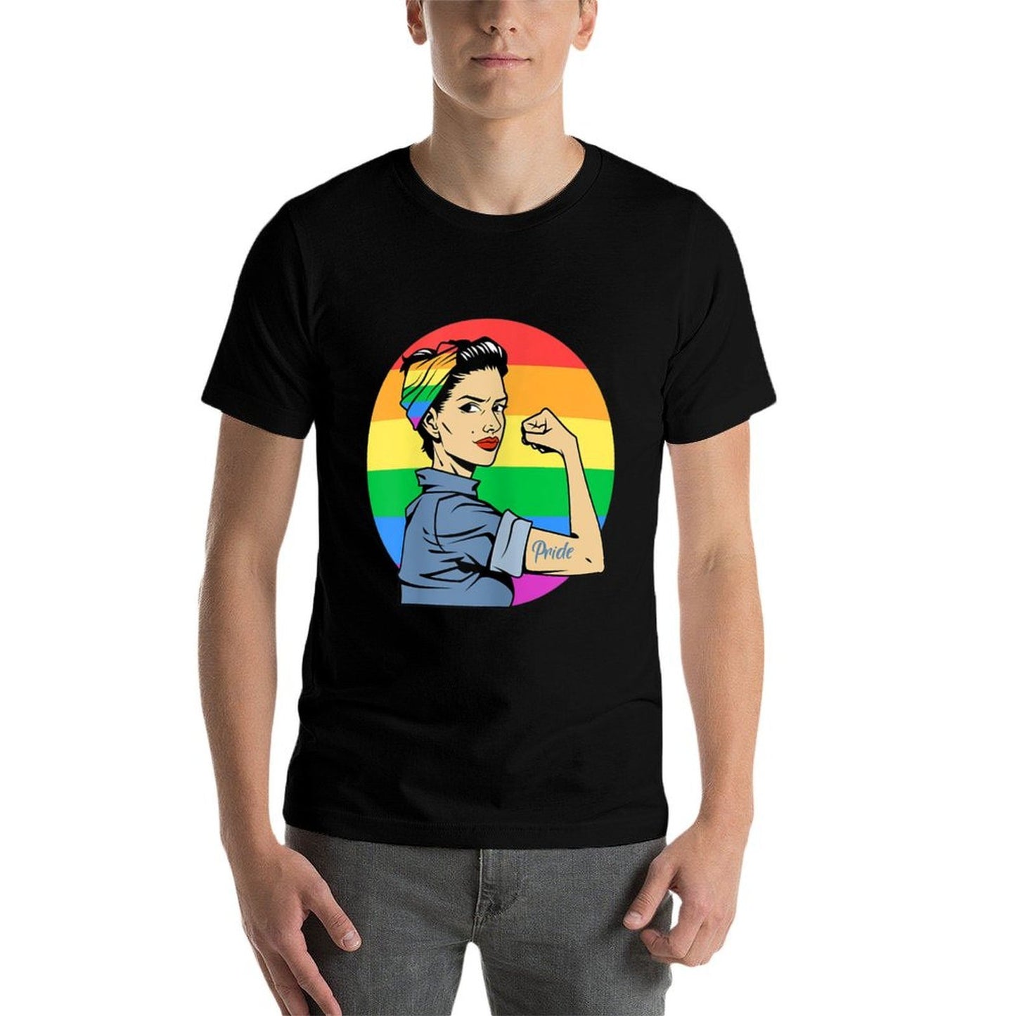 Womens LGBT Gay Lesbian Pride Feminist Rainbow Support  Versatile T-Shirt
