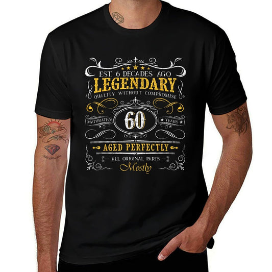 Vintage Legendary 60 Years Old Aged Perfectly 60th Birthday  Heathered Texture T-Shirt