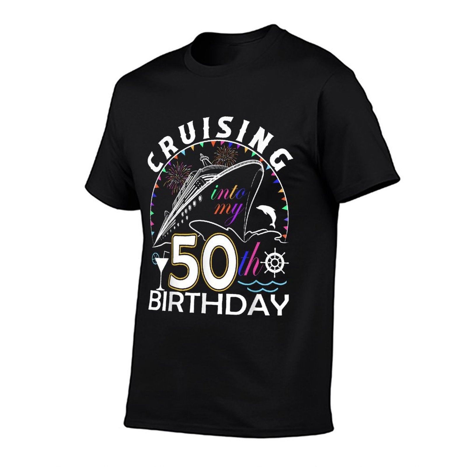 Cruising Into My 50th Birthday Happy 50th Birthday Cruise  Oversized Silhouette T-Shirt