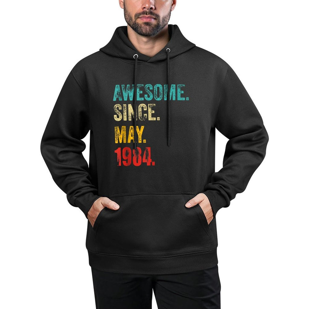 40 Year Old Awesome Since May 1984 40th Birthday Cotton-Polyester Blend Hoodie