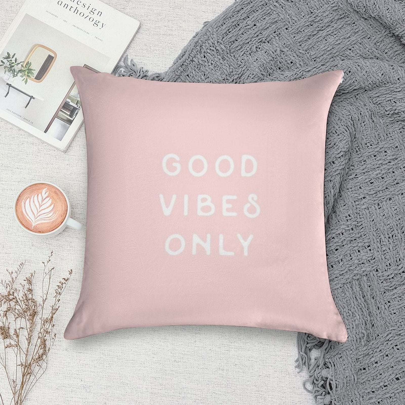 Good Vibes Only Soft Bedroom Essential Throw Pillow