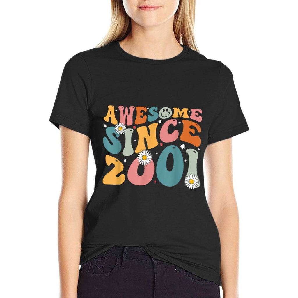 Awesome Since 2001 24th Birthday Retro Gifts Born In 2001  Moisture-wicking T-Shirt