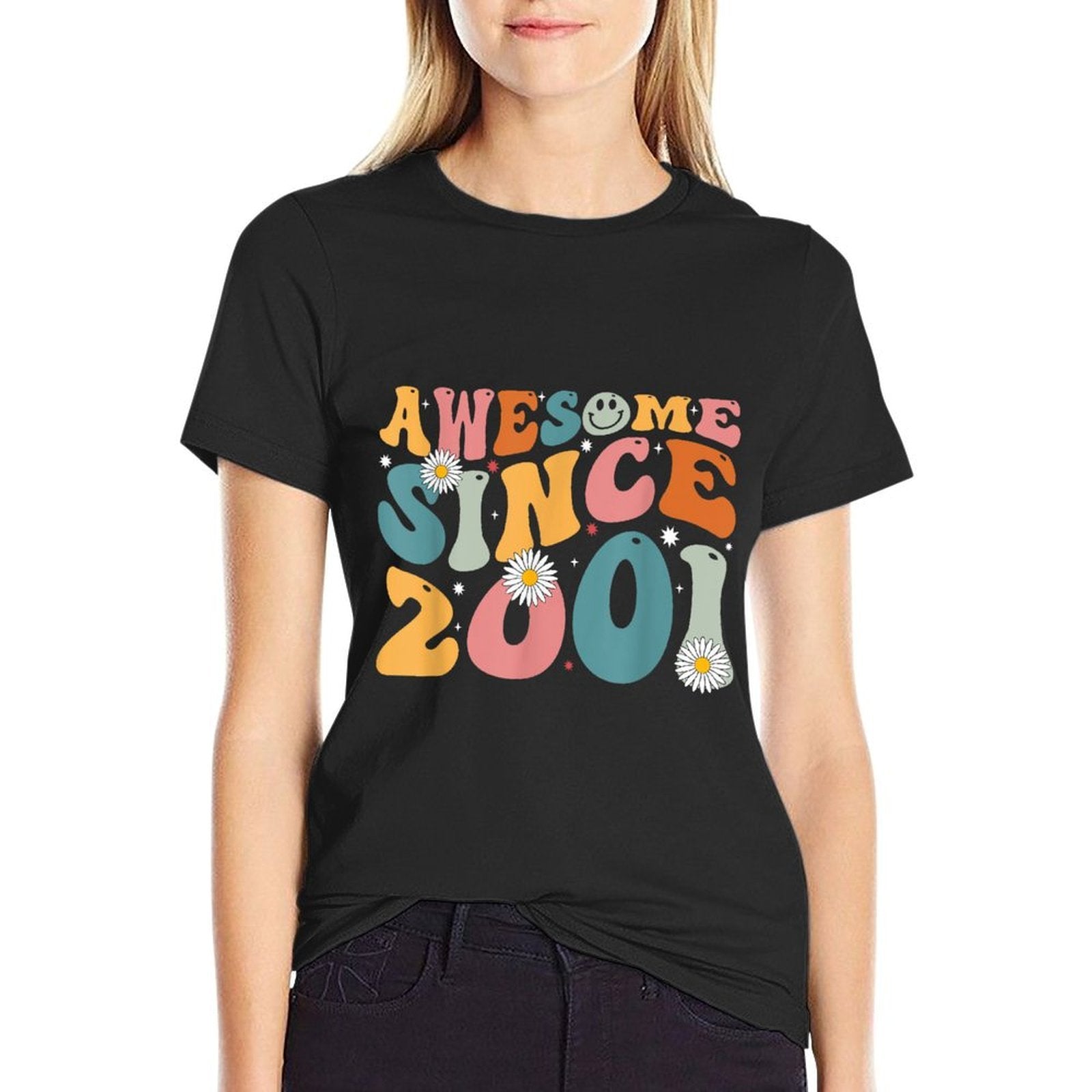 Awesome Since 2001 24th Birthday Retro Gifts Born In 2001  Moisture-wicking T-Shirt