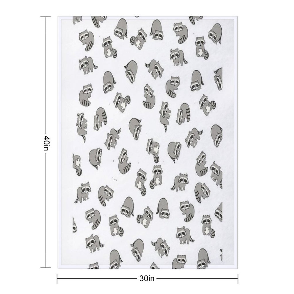 Raccoon Pattern Eco-conscious Throw Blanket