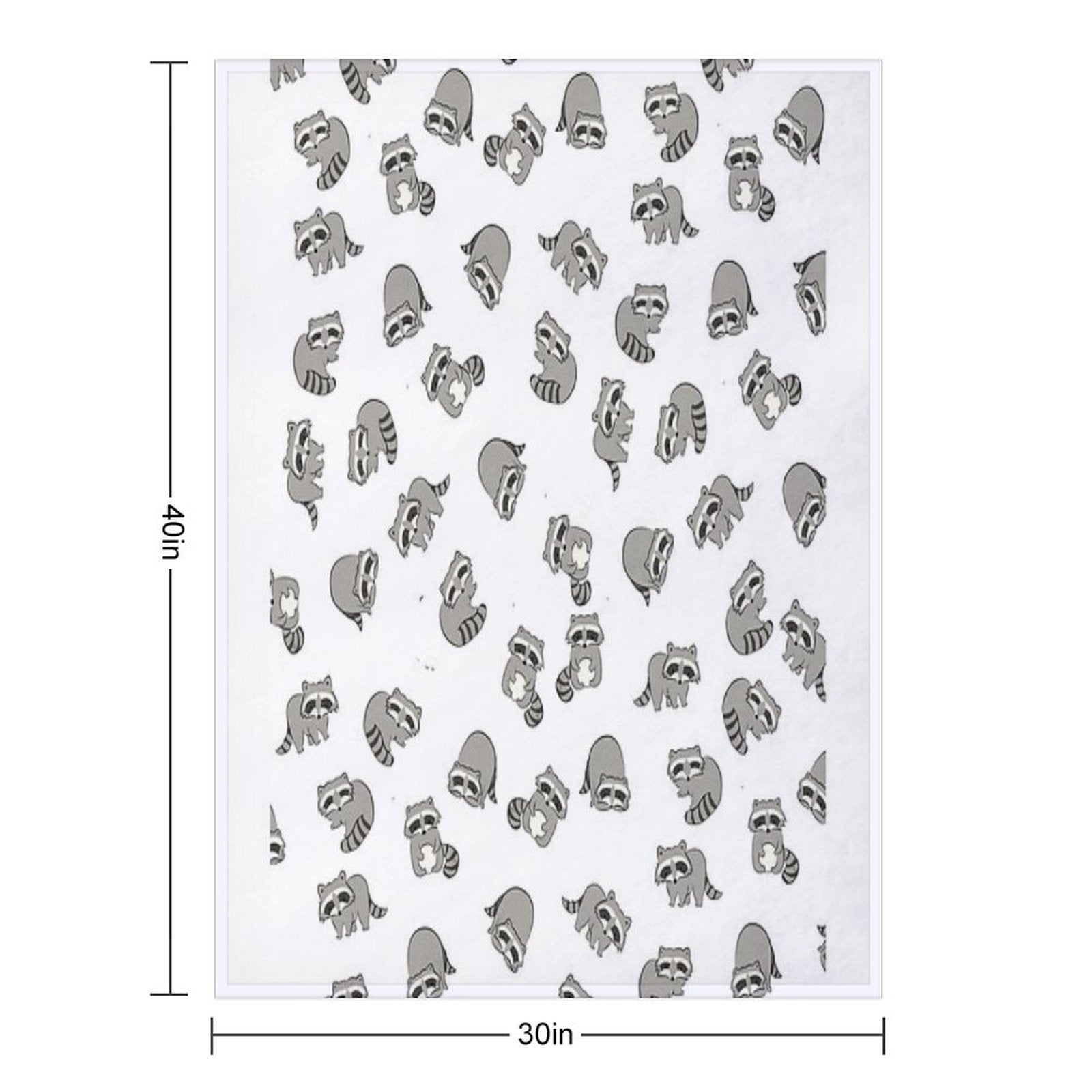 Raccoon Pattern Eco-conscious Throw Blanket
