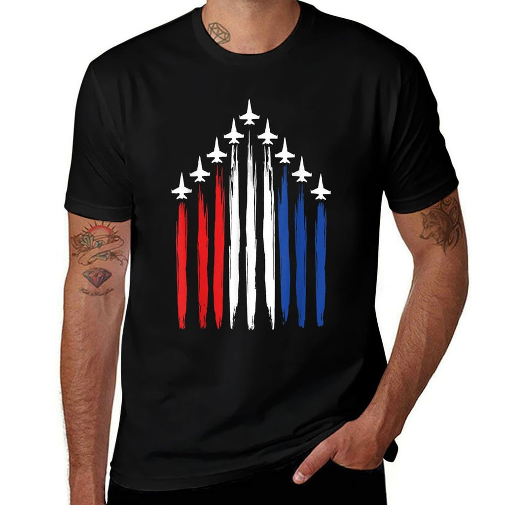 Fighter Jet Airplane American Fighter Jets 4th of July  Summer-ready Fabric T-Shirt