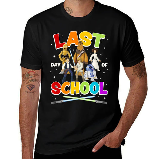 Star Wars Classic Last Day Of School Rainbow Bold Logo  Affordable Price T-Shirt