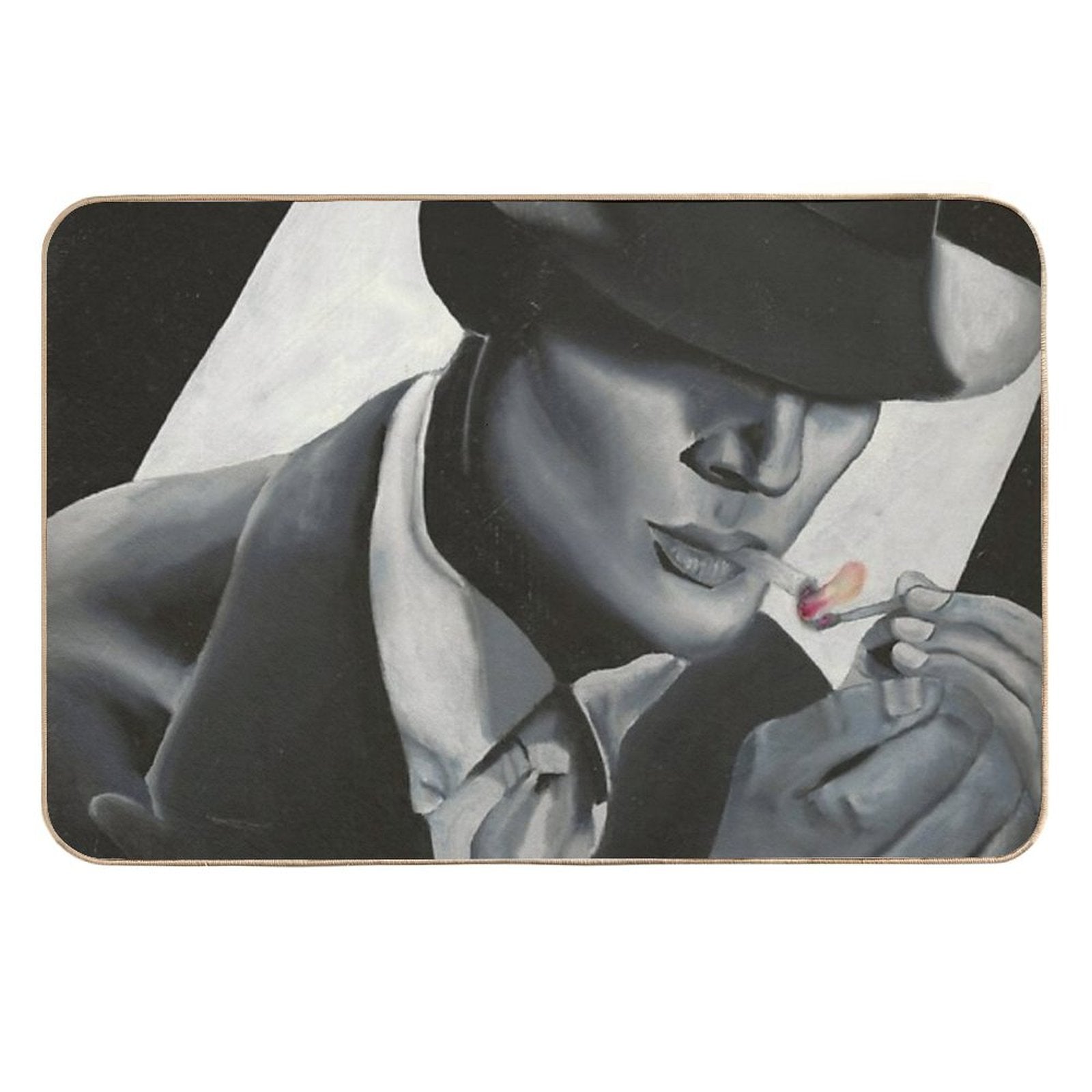 'Enigma' Original Oil Painting Portrait Fine Art Print  Multi-Purpose Bath Mat