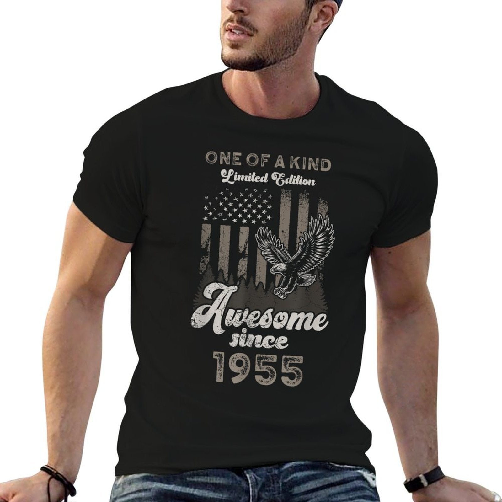 Awesome Since 1955 American 70th Birthday Patriotic  Vintage-inspired T-Shirt