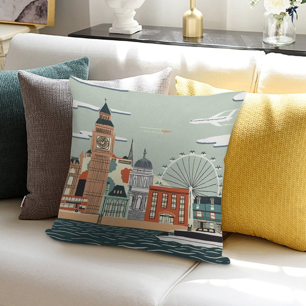 London Soft Fade-Resistant Throw Pillow