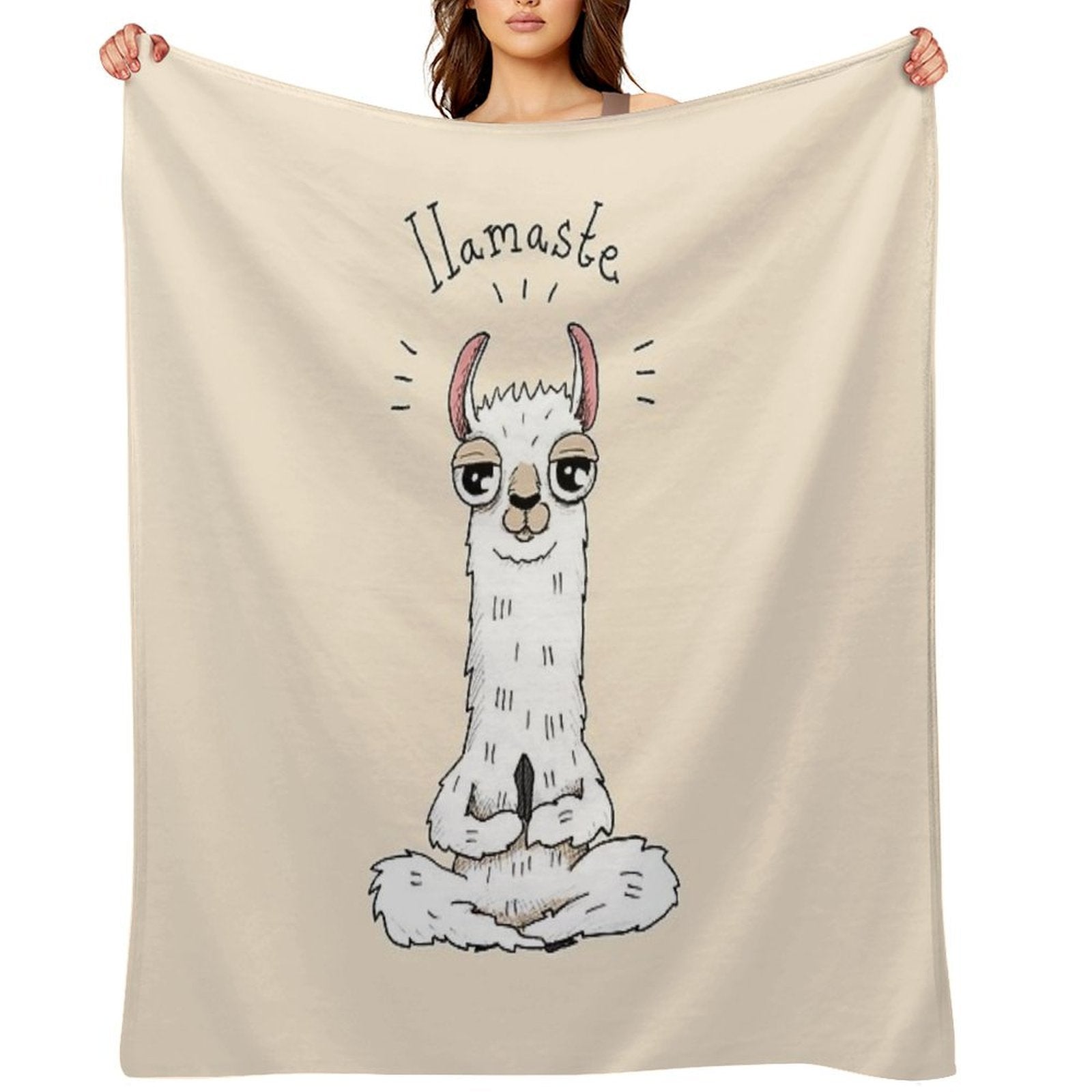 Llama Yoga Pose with Llamaste Quick-dry Throw Blanket