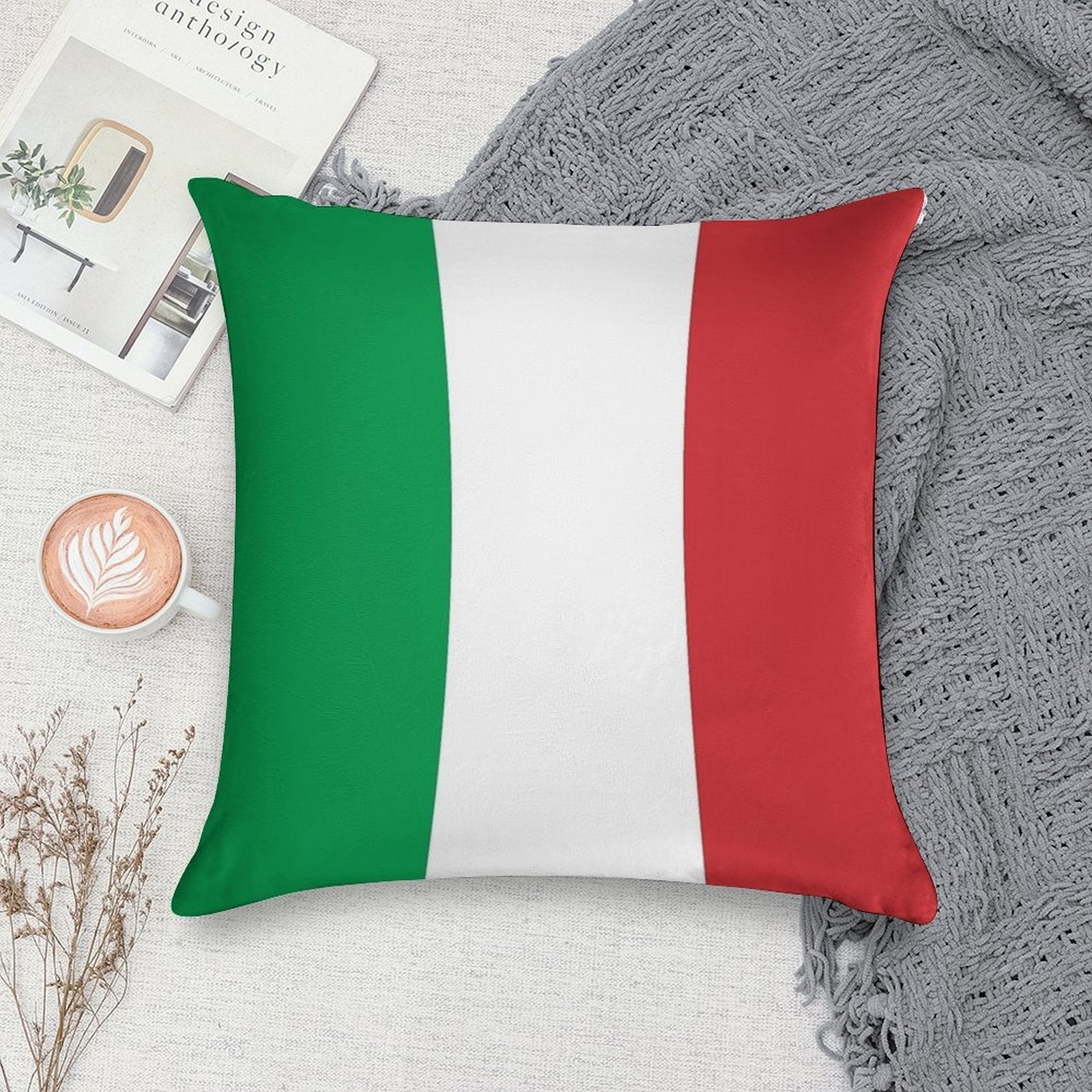 Flag of Italy - Italian Flag Soft Fade-Resistant Throw Pillow