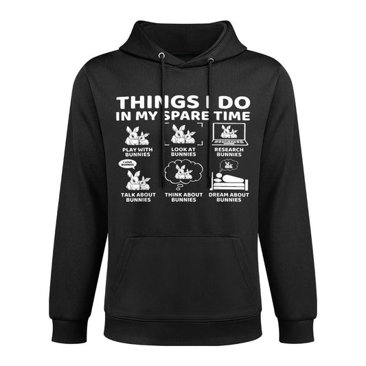 Things I Do in My Spare Time Funny Bunny Rabbit Lover Shrink-Resistant Hoodie