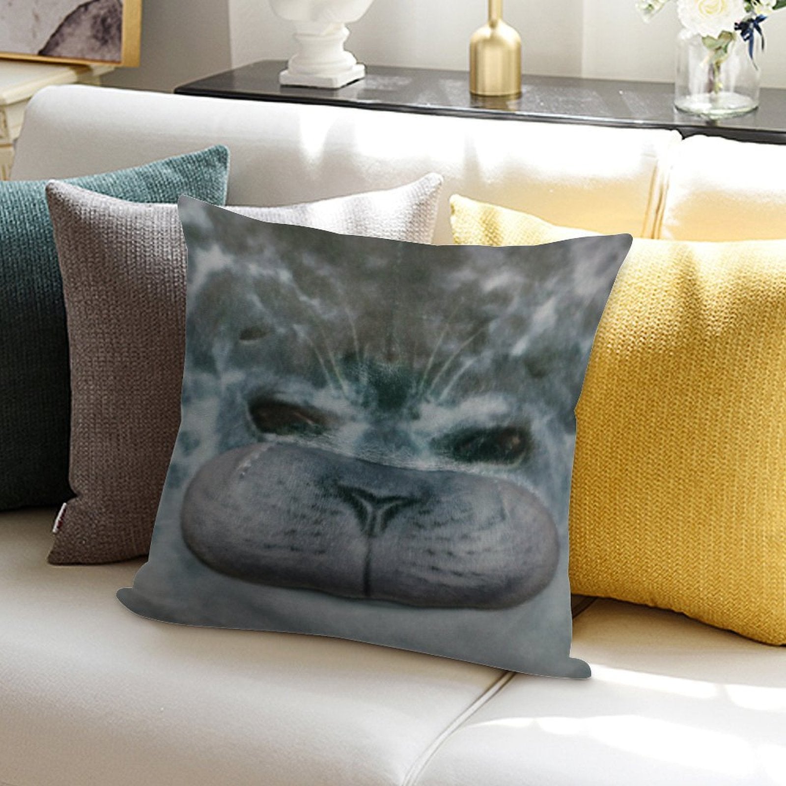Chubby Blob Seal Soft Ultra-Soft Texture Throw Pillow
