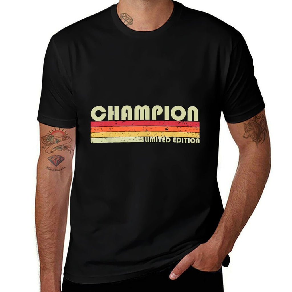 CHAMPION Surname Funny Retro Vintage 80s Birthday Reunion  Relaxed-fit T-Shirt