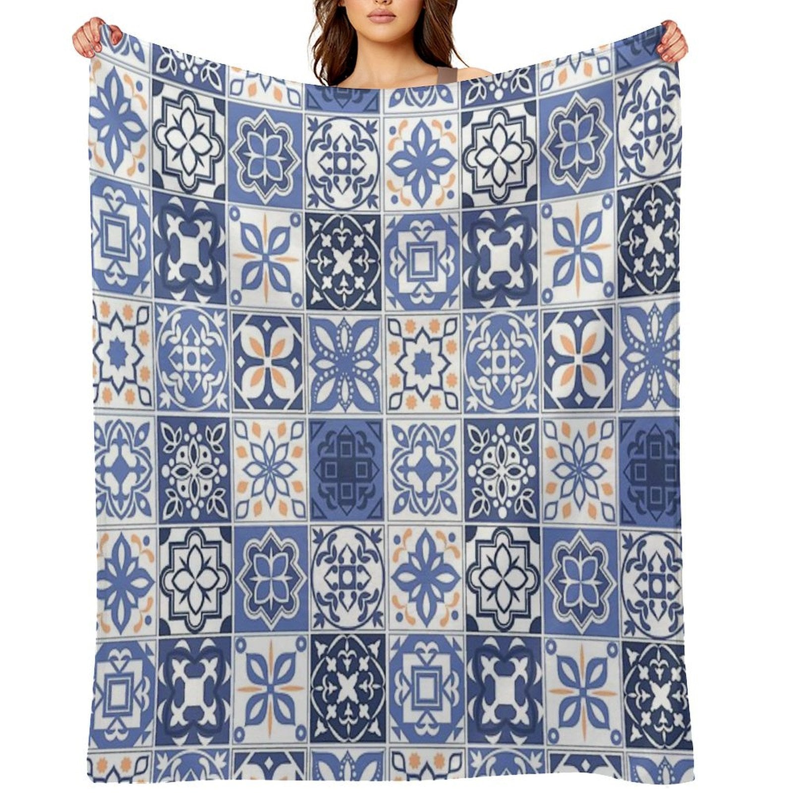 Blue Portuguese Tile Quick-dry Throw Blanket