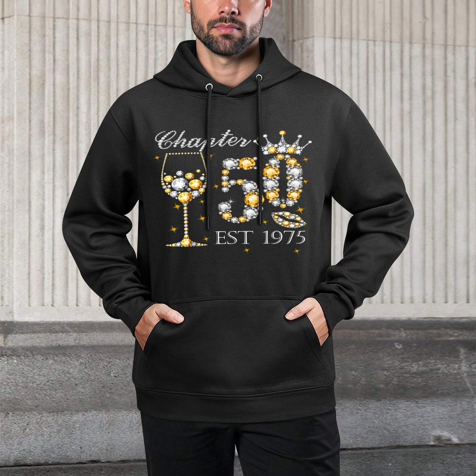 Chapter 50 Est 1975 50th Birthday Decorations For Her Cotton-Polyester Blend Hoodie