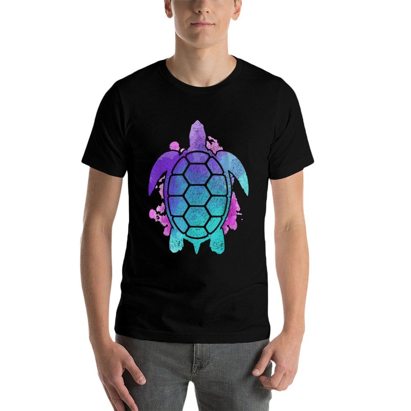 Sea Turtle - Watercolor Art Ocean SCuba Diving  Slim-fit Cut T-Shirt
