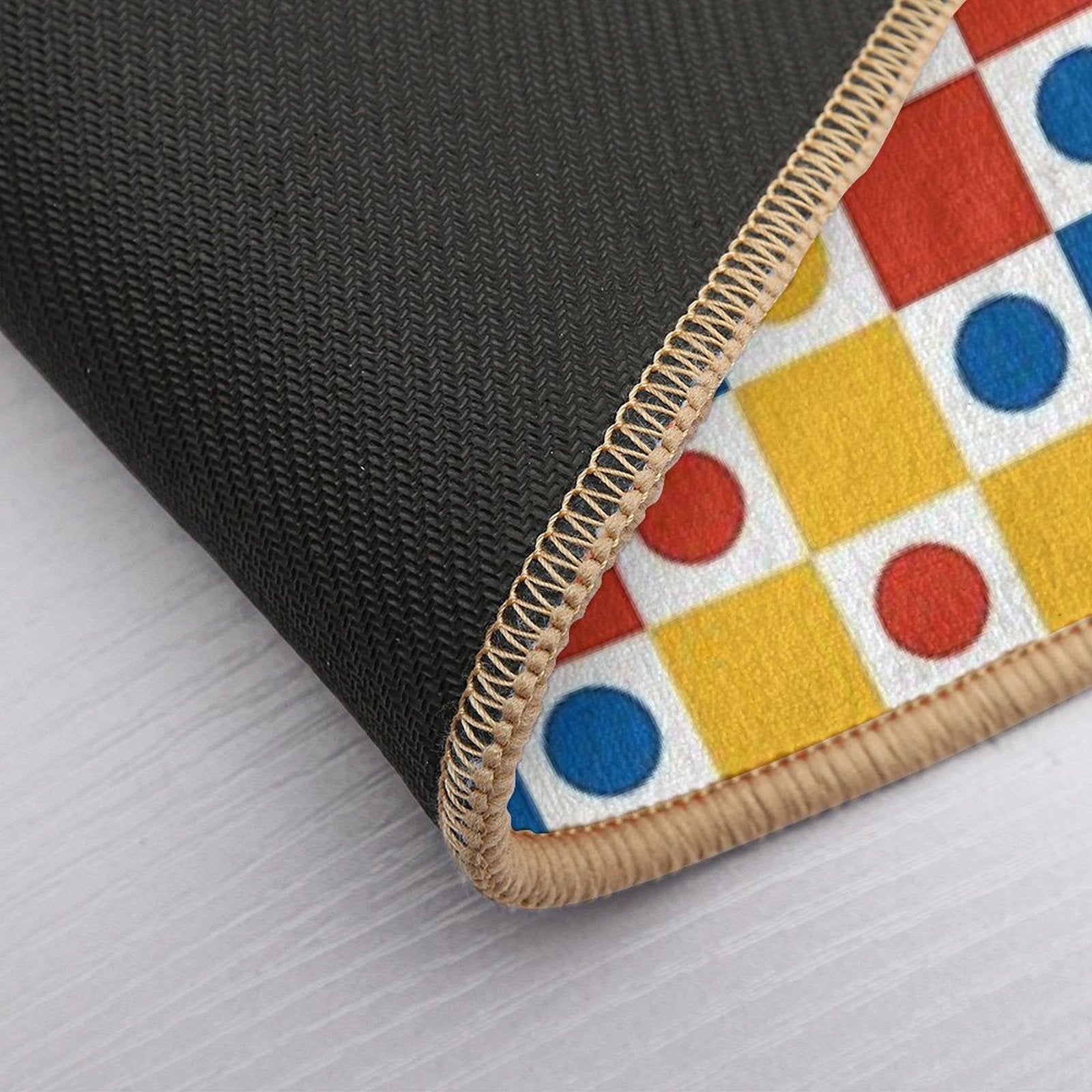 Vibrant Squares - Geometric Pattern  Long-Lasting Bath Mat