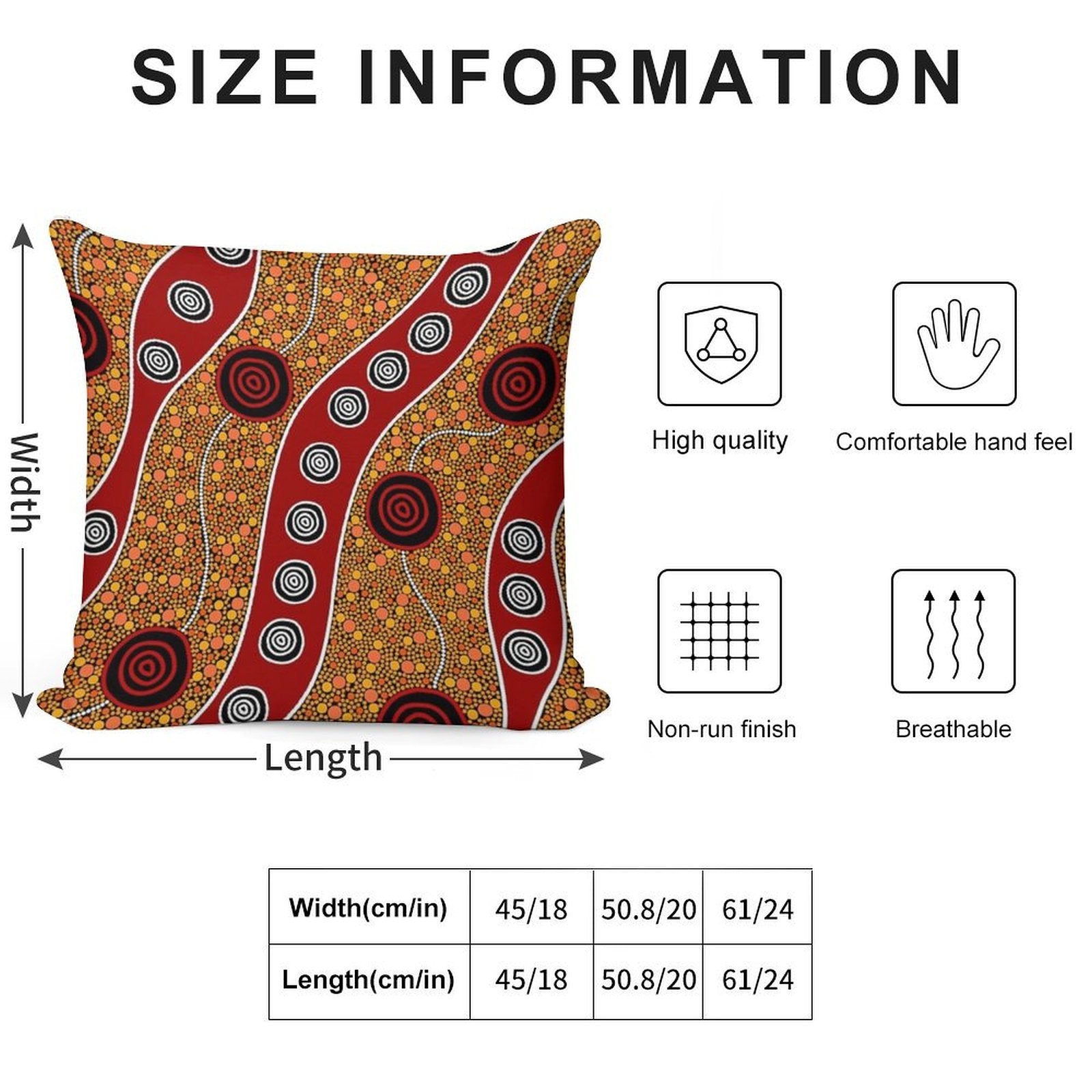 Authentic Aboriginal Art - Untitled Soft Shrink-Resistant Throw Pillow