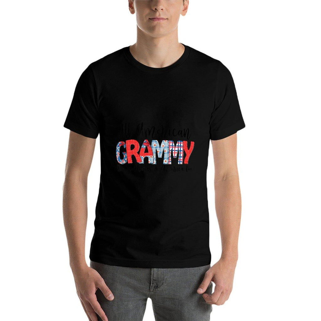 All American Grammy She Loves Jesus America Too 4th Of July  Wrinkle-resistant T-Shirt