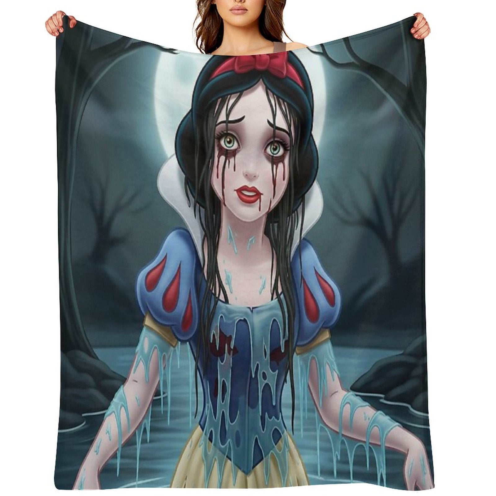 The Weeping Woman of The White Woods Travel-friendly Throw Blanket