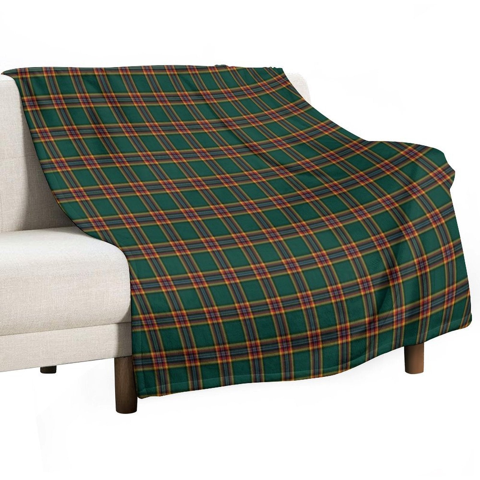 Moran Tartan Forest Green Irish Plaid Premium Throw Blanket