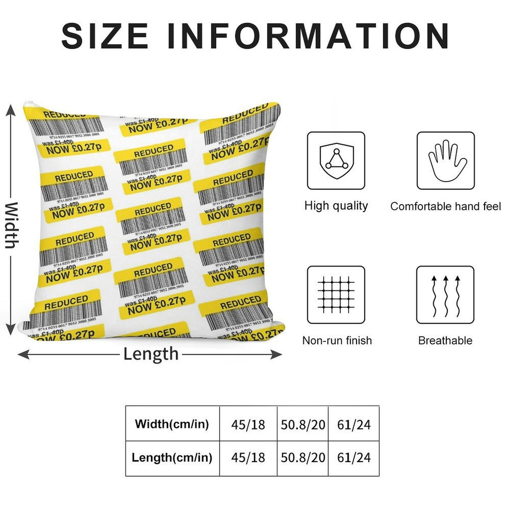 Tesco Reduced Yellow Sticker - Grab A Bargain Soft Decorative Cover Throw Pillow