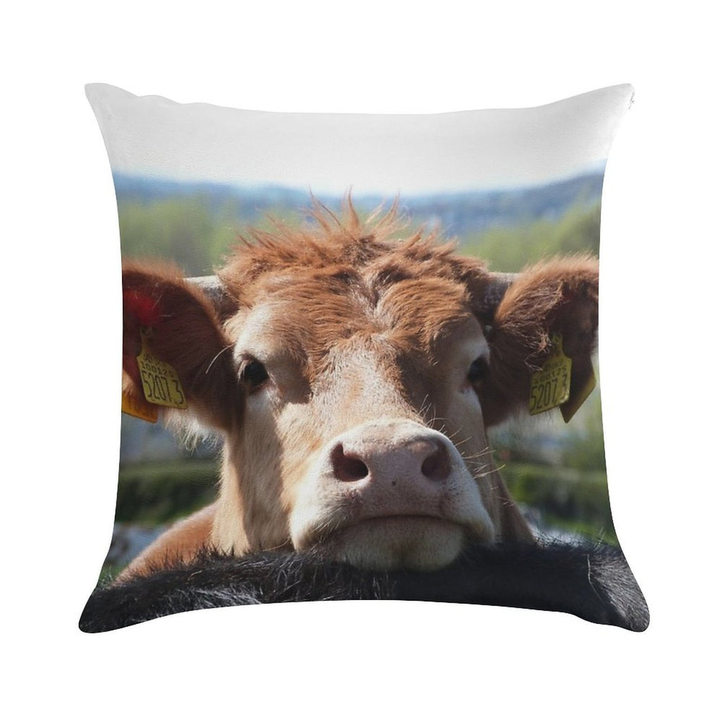Chin Up, Cow Soft High-Density Material Throw Pillow