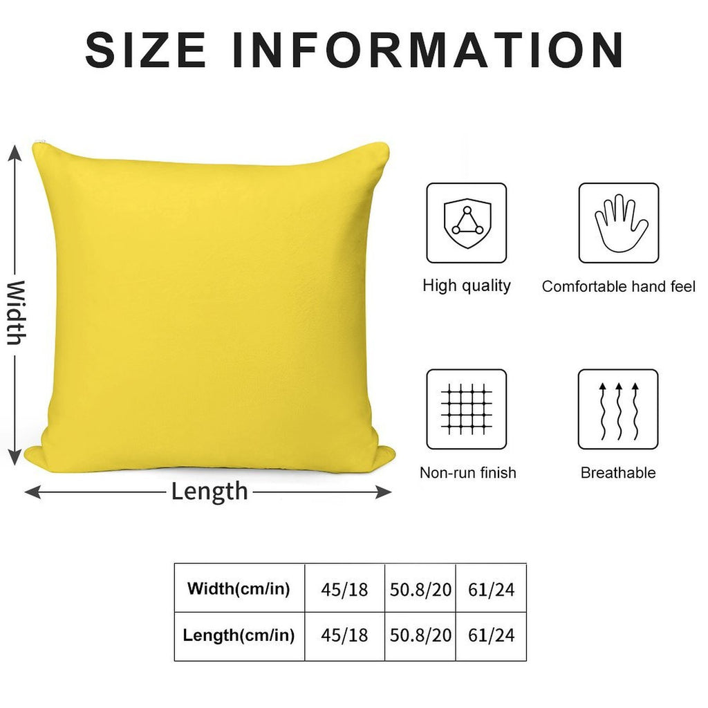 PLAIN SOLID BANANA YELLOW - 100 SHADES OF YELLOW ON OZCUSHIONS Soft Shrink-Resistant Throw Pillow