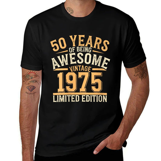 Womens 50 Year Birthday Decorations Men Gag 50yr 1975 50th Birthday  Breathable T-Shirt