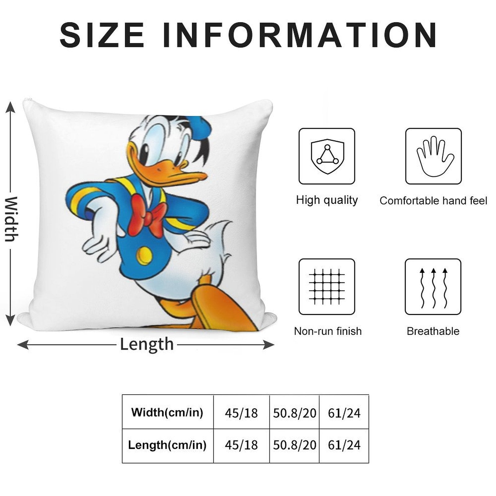 Donald Duck A Character of High Standing Soft Style Accent Throw Pillow