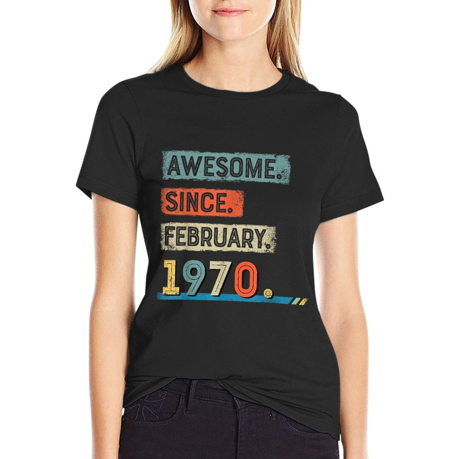 Awesome Since February 1970 50th Birthday Men  Durable T-Shirt