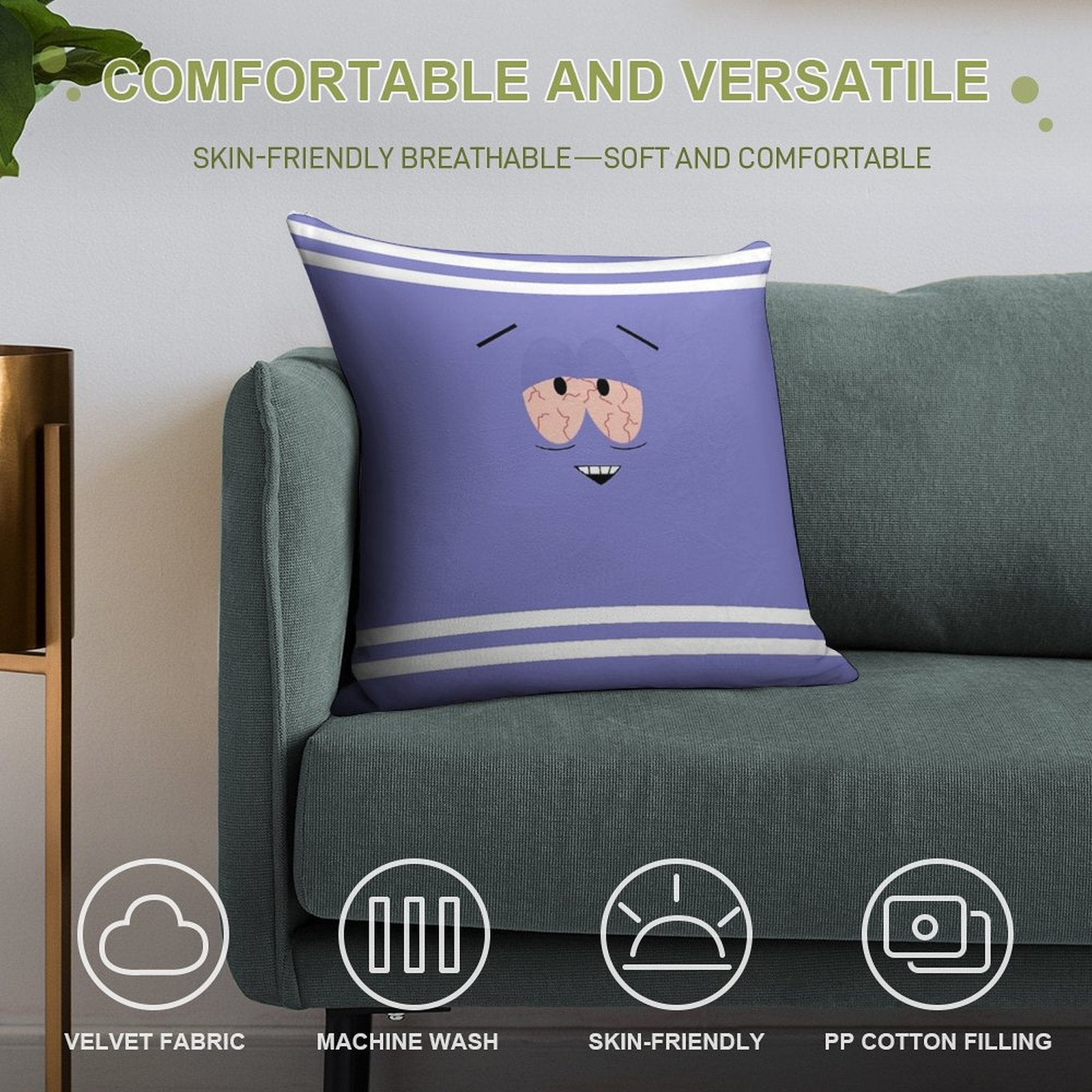 TOWELIE Soft Washable Throw Pillow