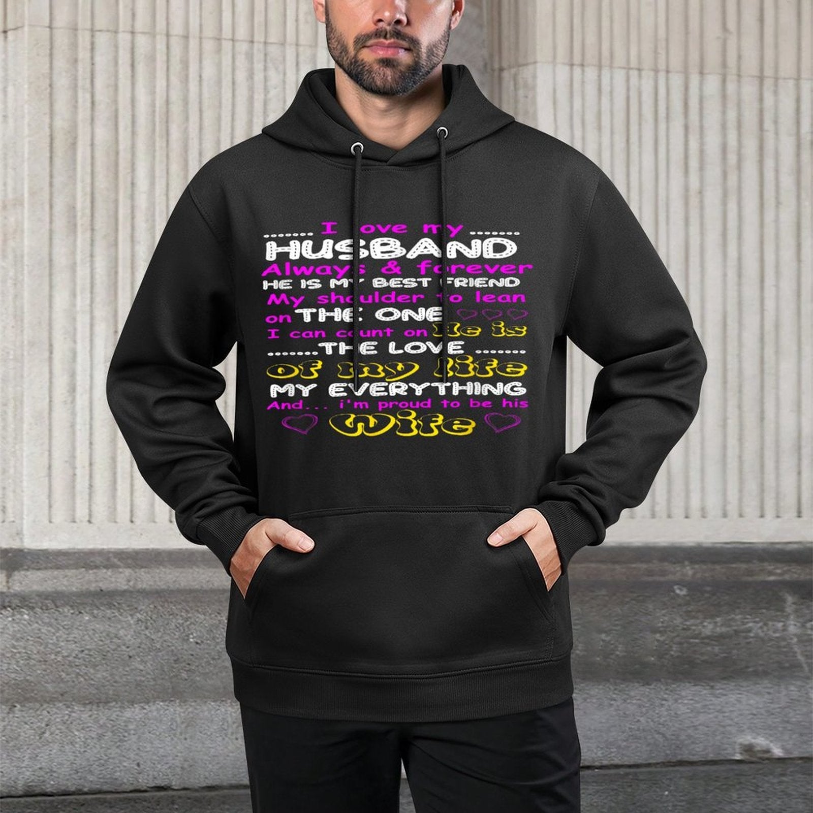 Funny I Love My Husband Forever Tshirt Medium-Weight Fabric Hoodie