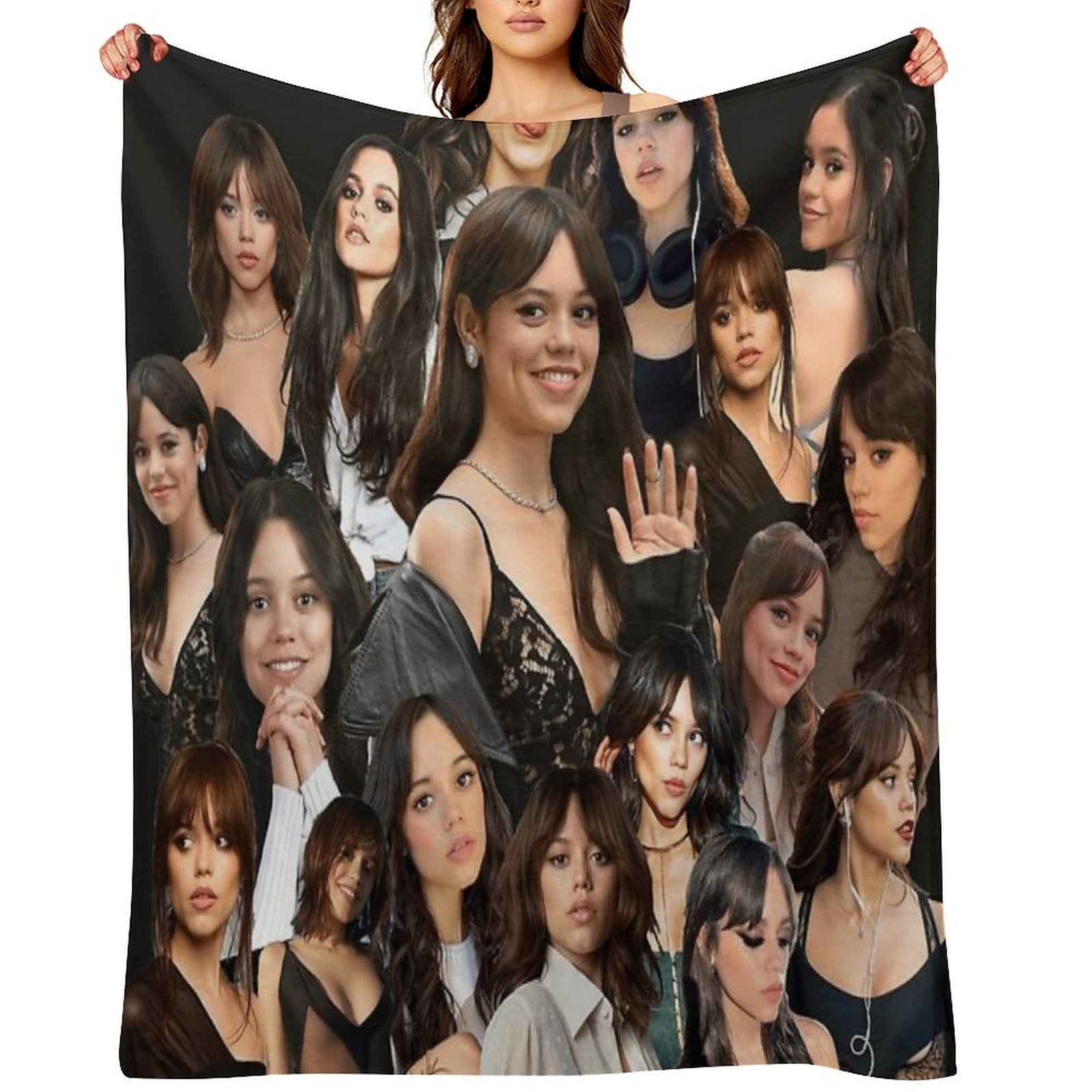HIGH QUALITY Jenna Ortega Photo Collage Shrink-resistant Throw Blanket