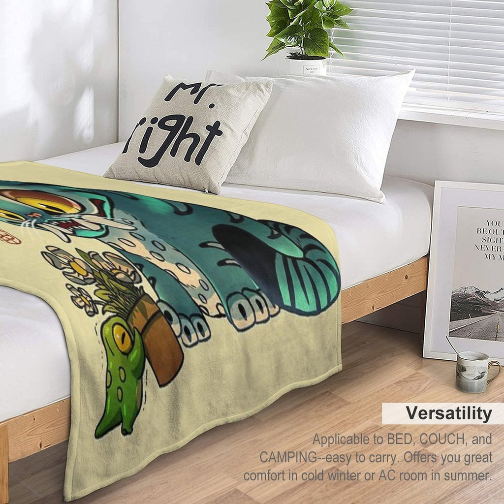 Korean Tiger And Magpie Derpy And Sussie Demon Hunters KPop Asian Fantasy Frog Illustration Shrink-resistant Throw Blanket