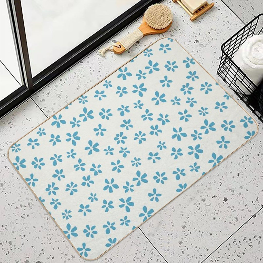 Blossom Scatter - Minimalist Floral Pattern  Repositionable Bath Mat
