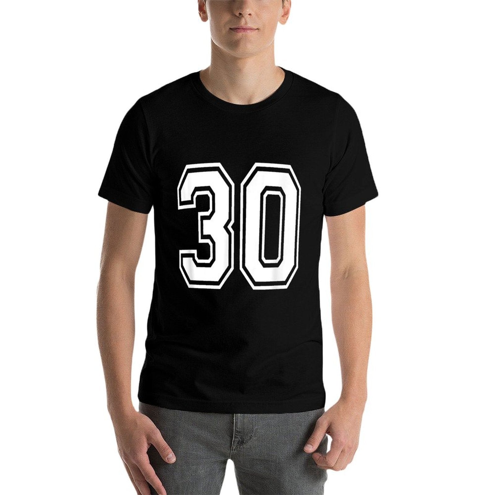 Number 30 Numbered Uniform Sports Jersey Team 30th Birthday  Rolled Sleeves T-Shirt