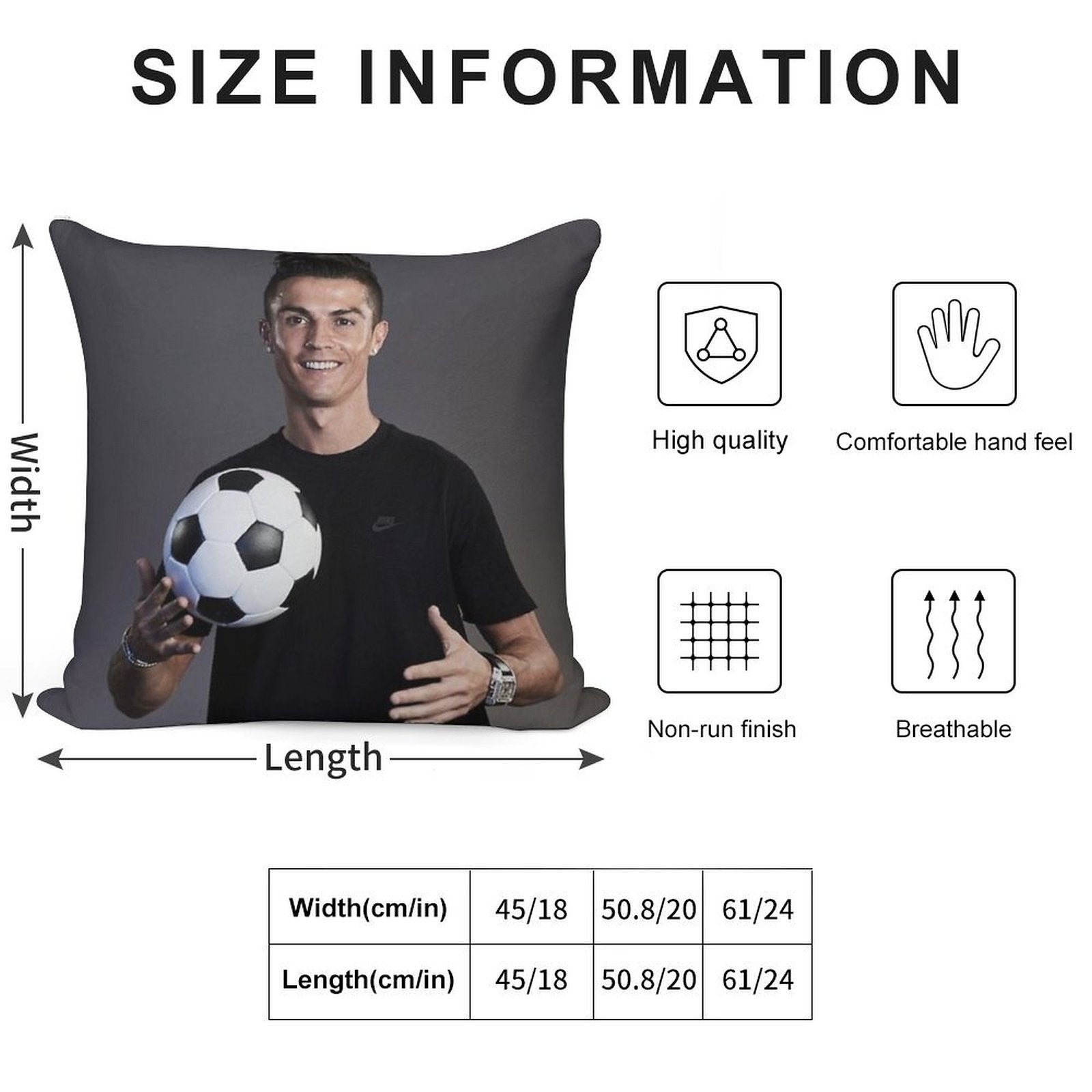 Cr7 Soft Skin-Friendly Throw Pillow