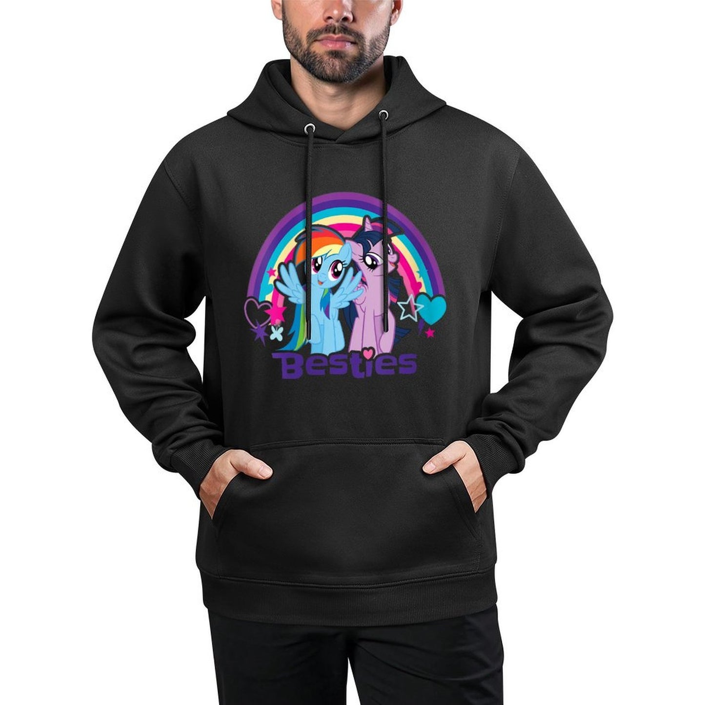 Womens Twilight Sparkle Rainbow Dash Besties Breathable Fabric Hoodie