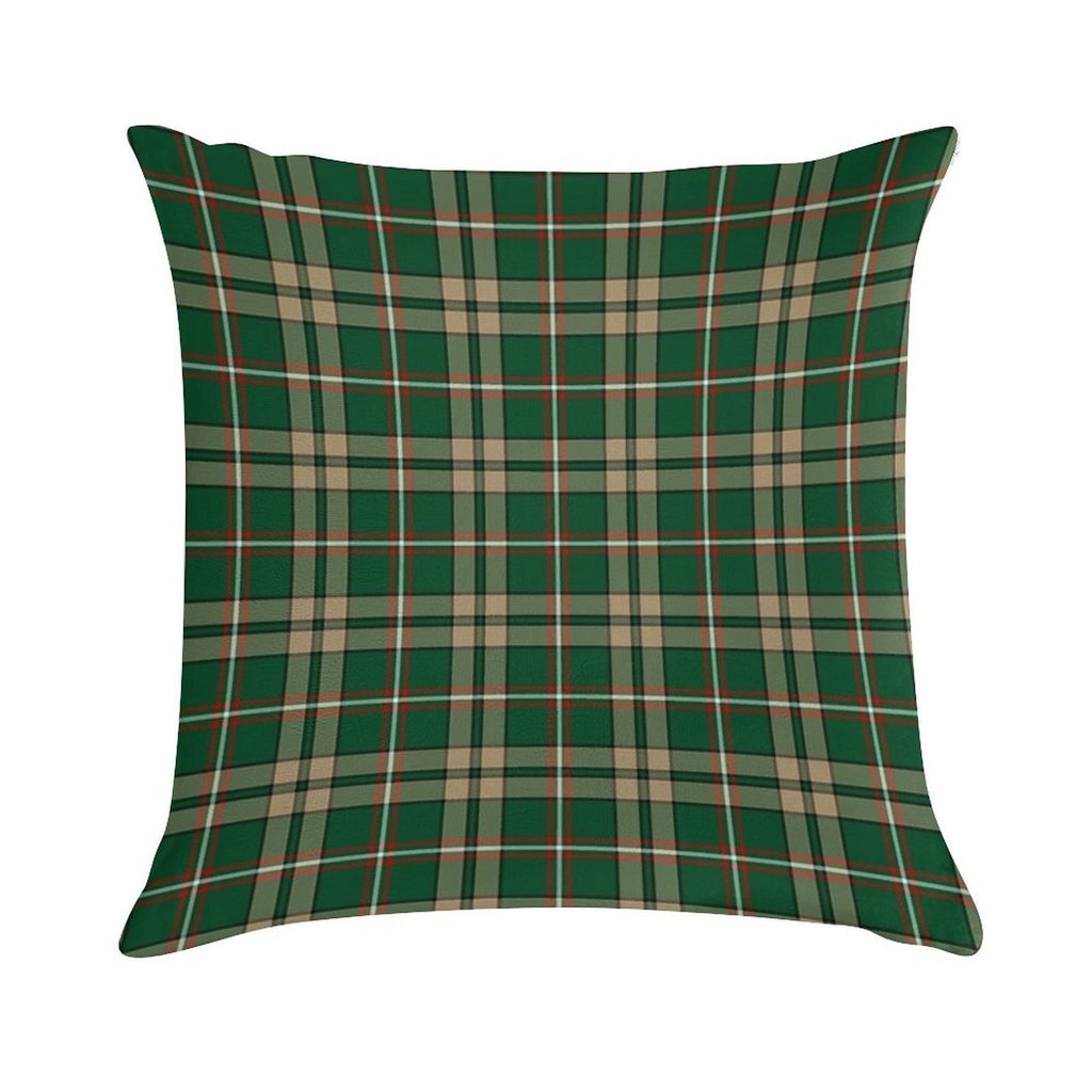 O'Neill Tartan Tan And Green Irish Plaid Soft Ultra-Soft Texture Throw Pillow