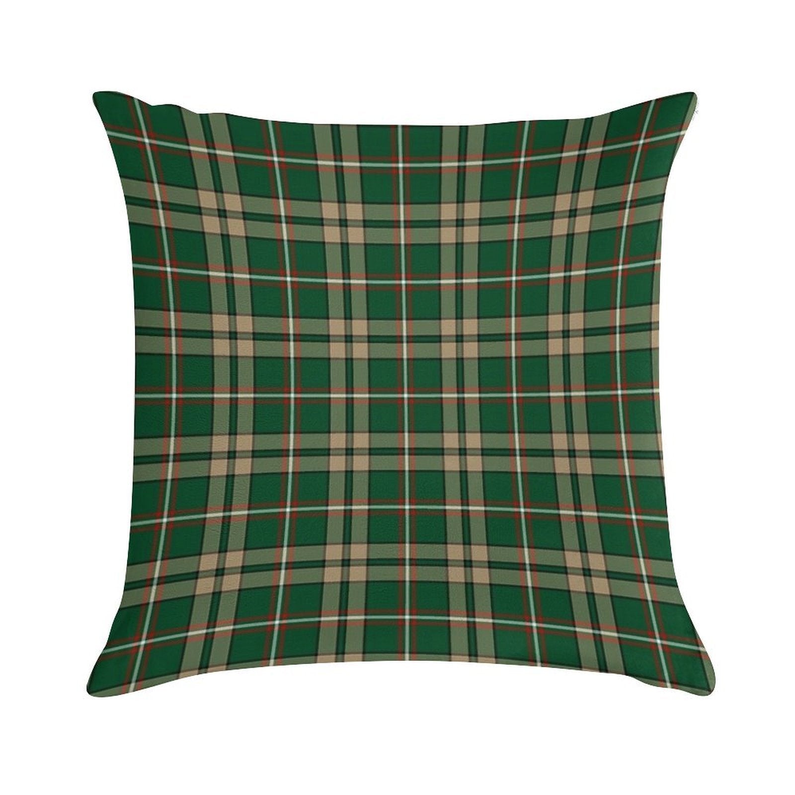 O'Neill Tartan Tan And Green Irish Plaid Soft Ultra-Soft Texture Throw Pillow