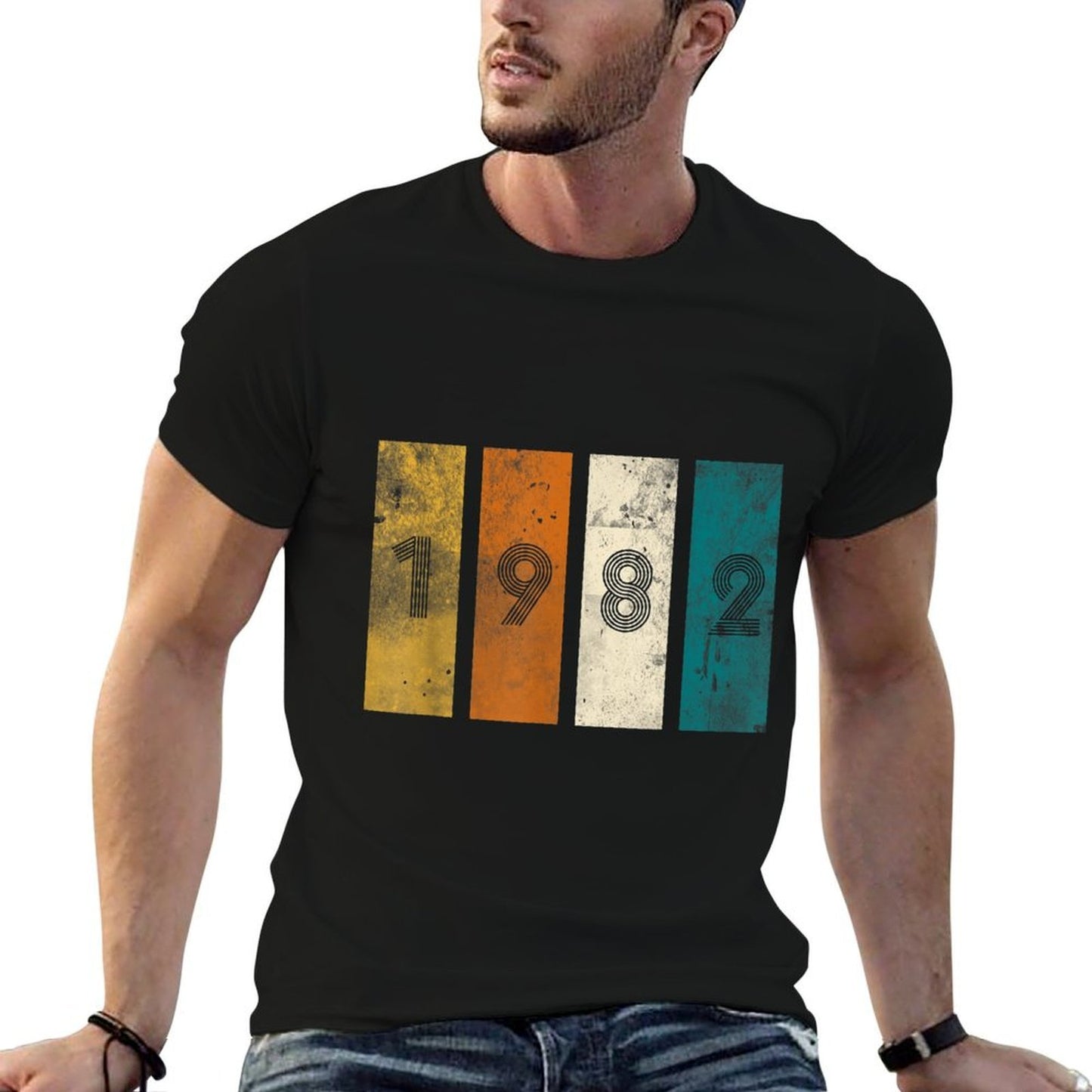 Vintage Retro 1982 40th Birthday  Rolled Sleeves T-Shirt