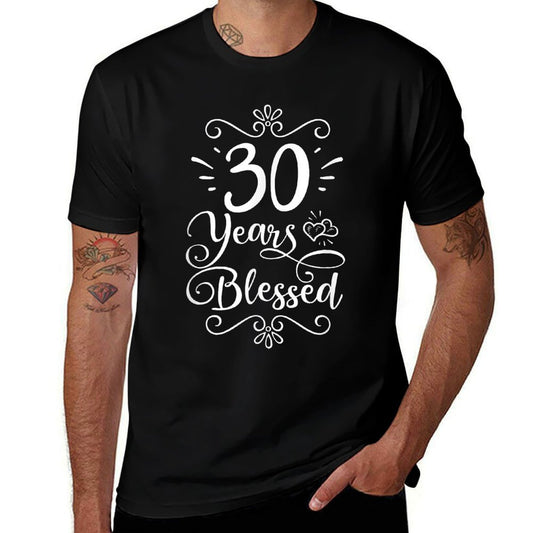 30th Birthday 30 Years Blessed Religious Jesus God Christian  Fade-proof Color T-Shirt