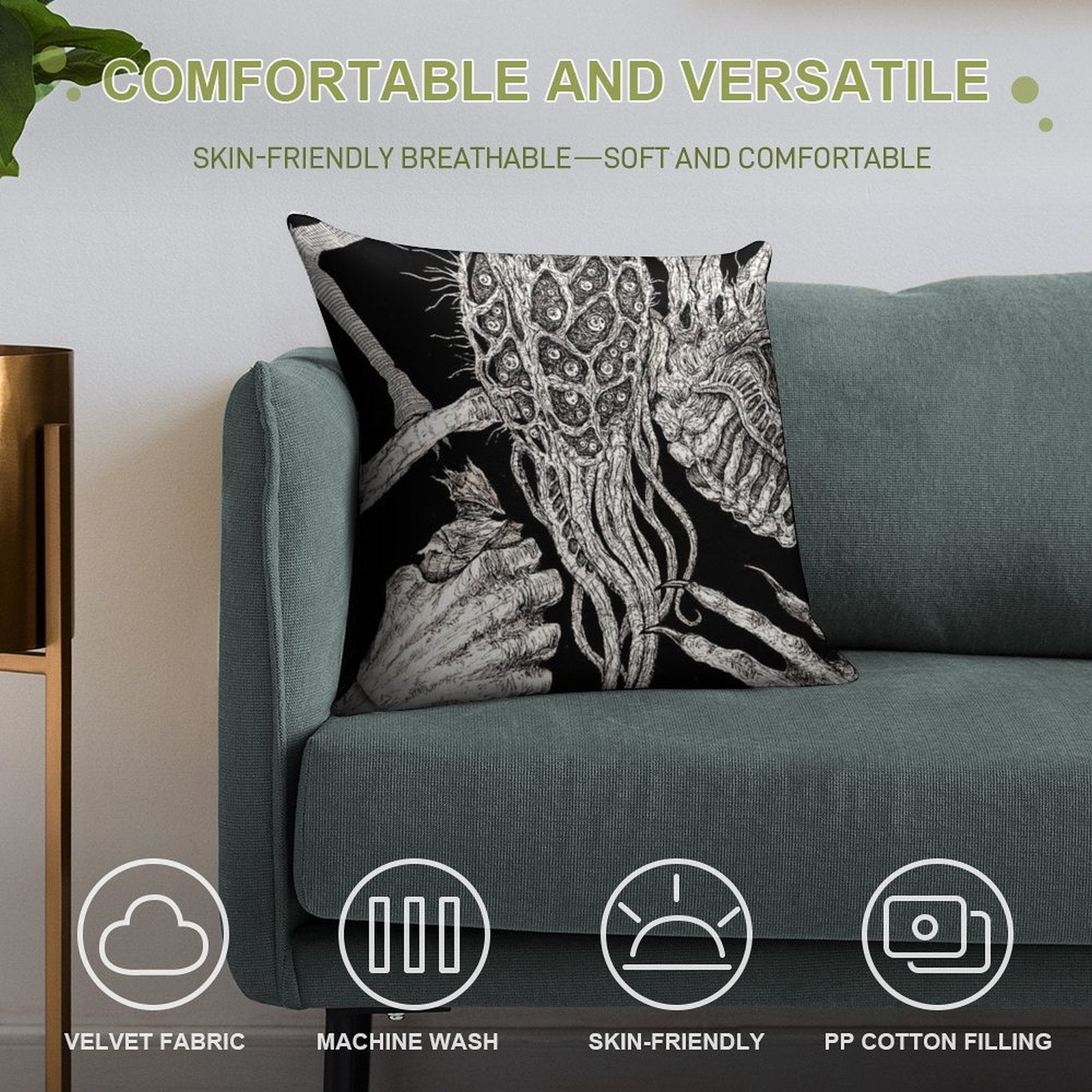 Oh Amygdala Soft Skin-Friendly Throw Pillow