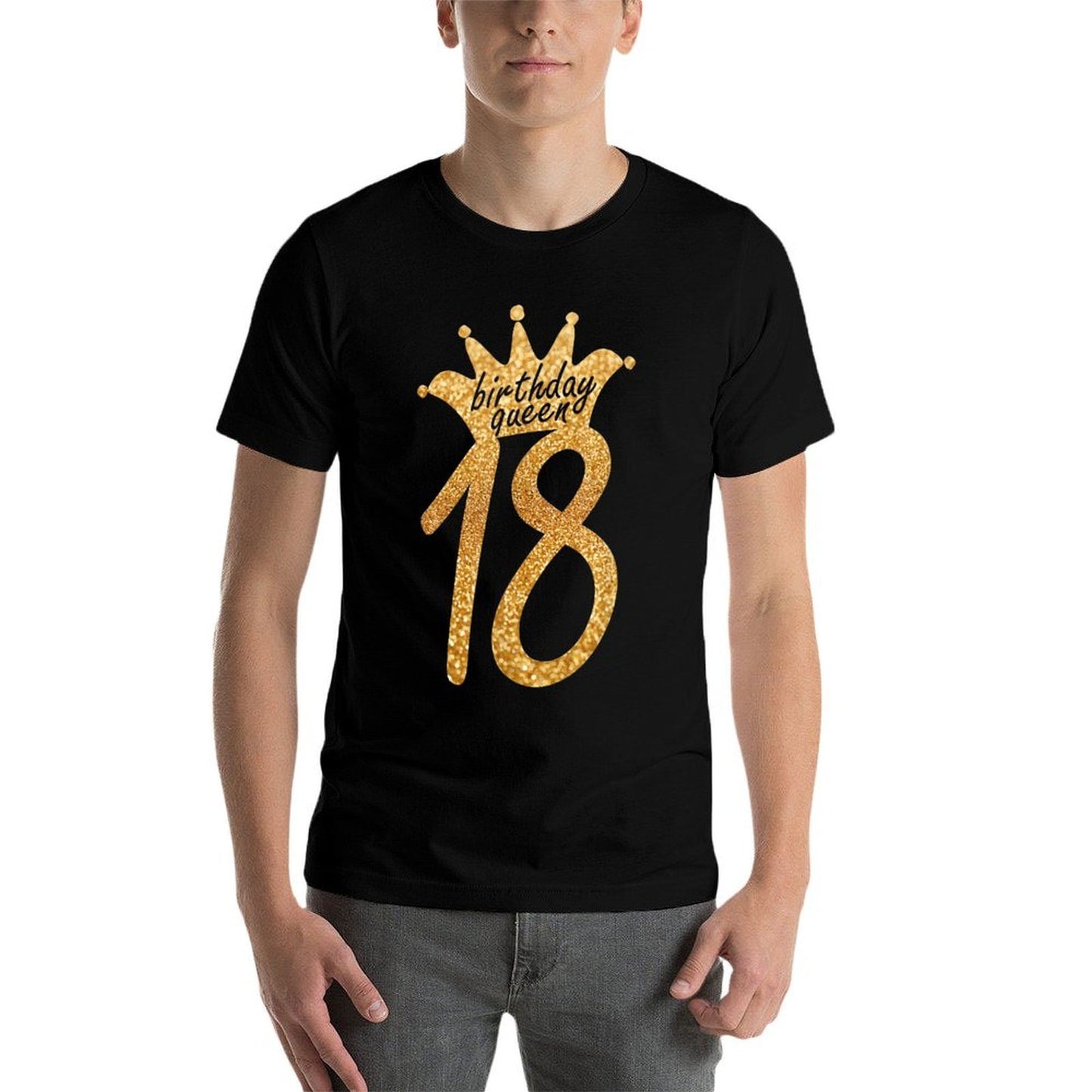Womens Cute Gold 18th Birthday Birthday Queen Gifts  Odor-resistant T-Shirt
